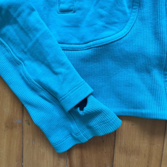 Lululemon Athletica Teal Scuba Zip Up Hoodie Jacket Thumbholes Women Size 4 - Picture 9 of 11